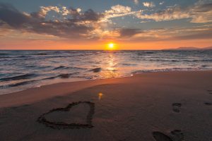 Panama City Beach with a heart in the sand because we love these website designs